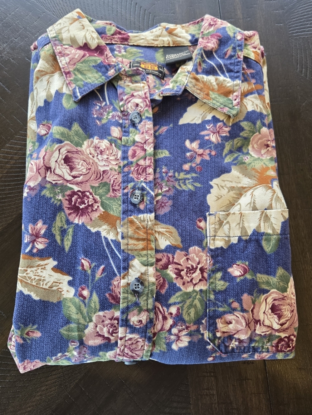 ​Vintage 90s Route 66 Floral Button Down Shirt XL Cotton Cottagecore Grannycore - Picture 14 of 15